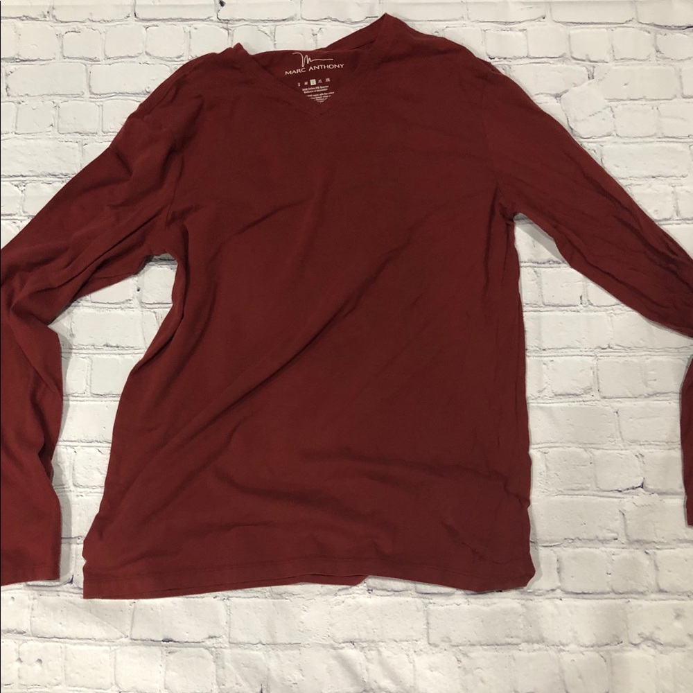 Men’s burgundy Marc Anthony Long Sleeve Tee